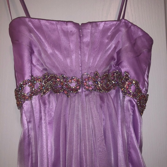 Lavender Prom Dress With Rhinestones + Rouching - Picture 8 of 8